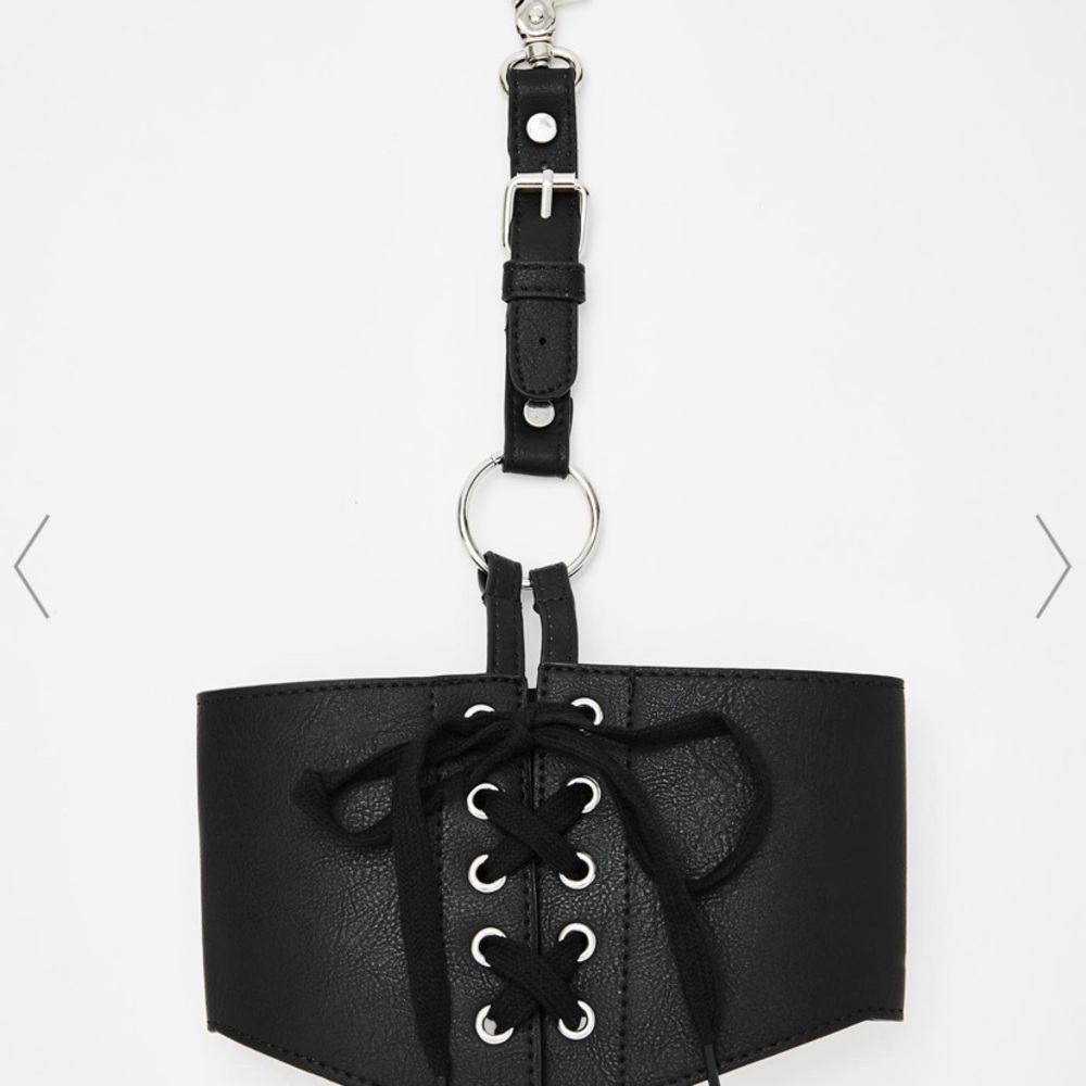 New Black Corset Leg Harness